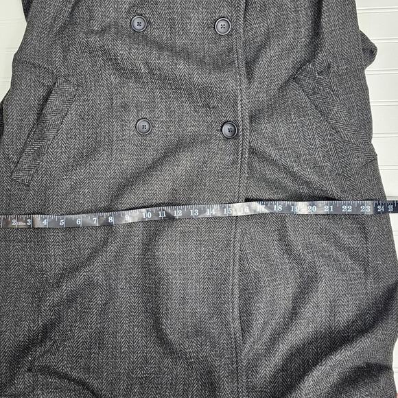 The Drop Jessy Grey Herringbone Double Breasted Long Overcoat Women's Size L NWT - Picture 16 of 16